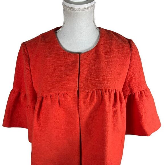 Ann Taylor Loft Orange Boucle Jacket - Picture 2 of 8